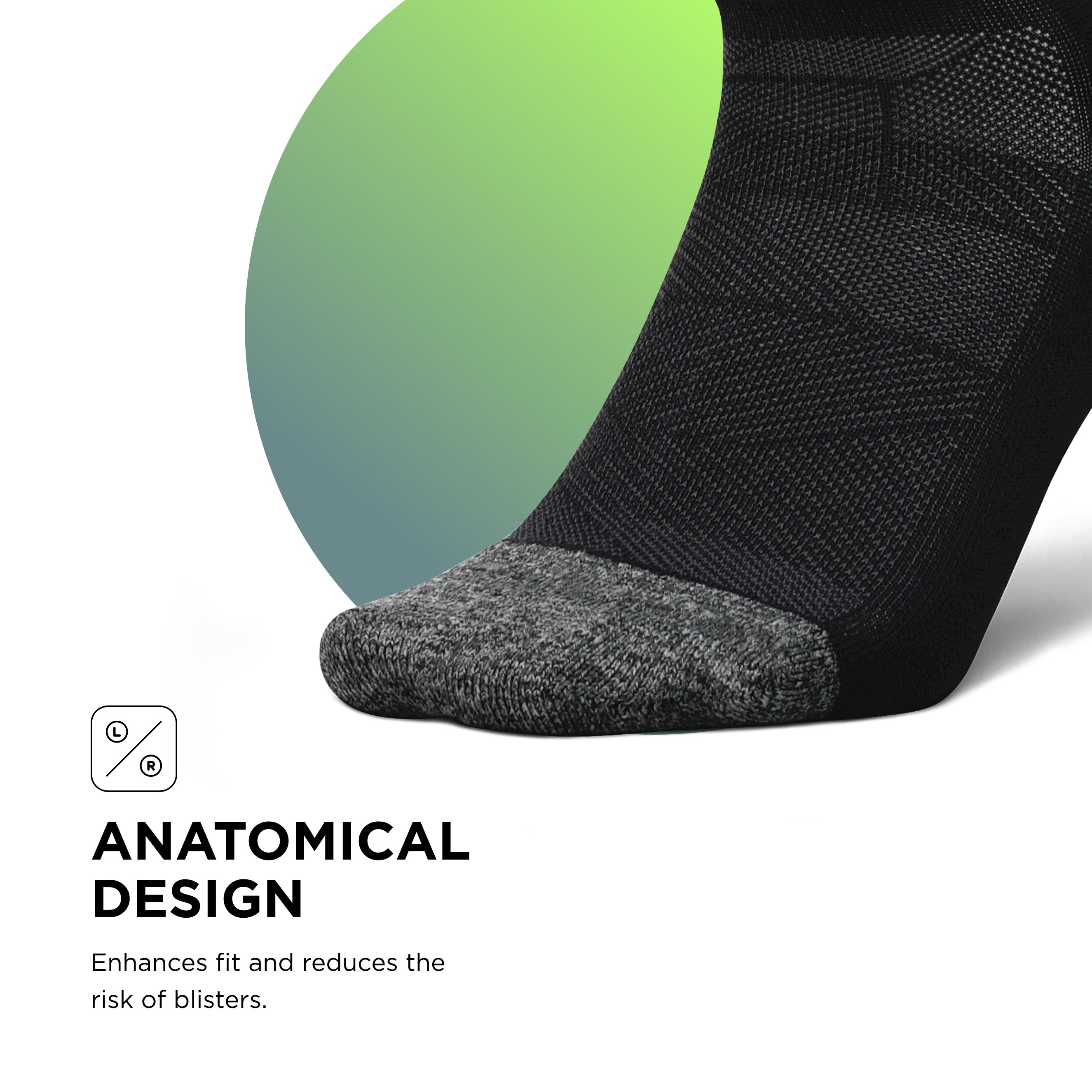 Feetures Elite Light Cushion Mini Crew Sock - Sport Sock - XL, Rythmic Black - Picture 4 of 36