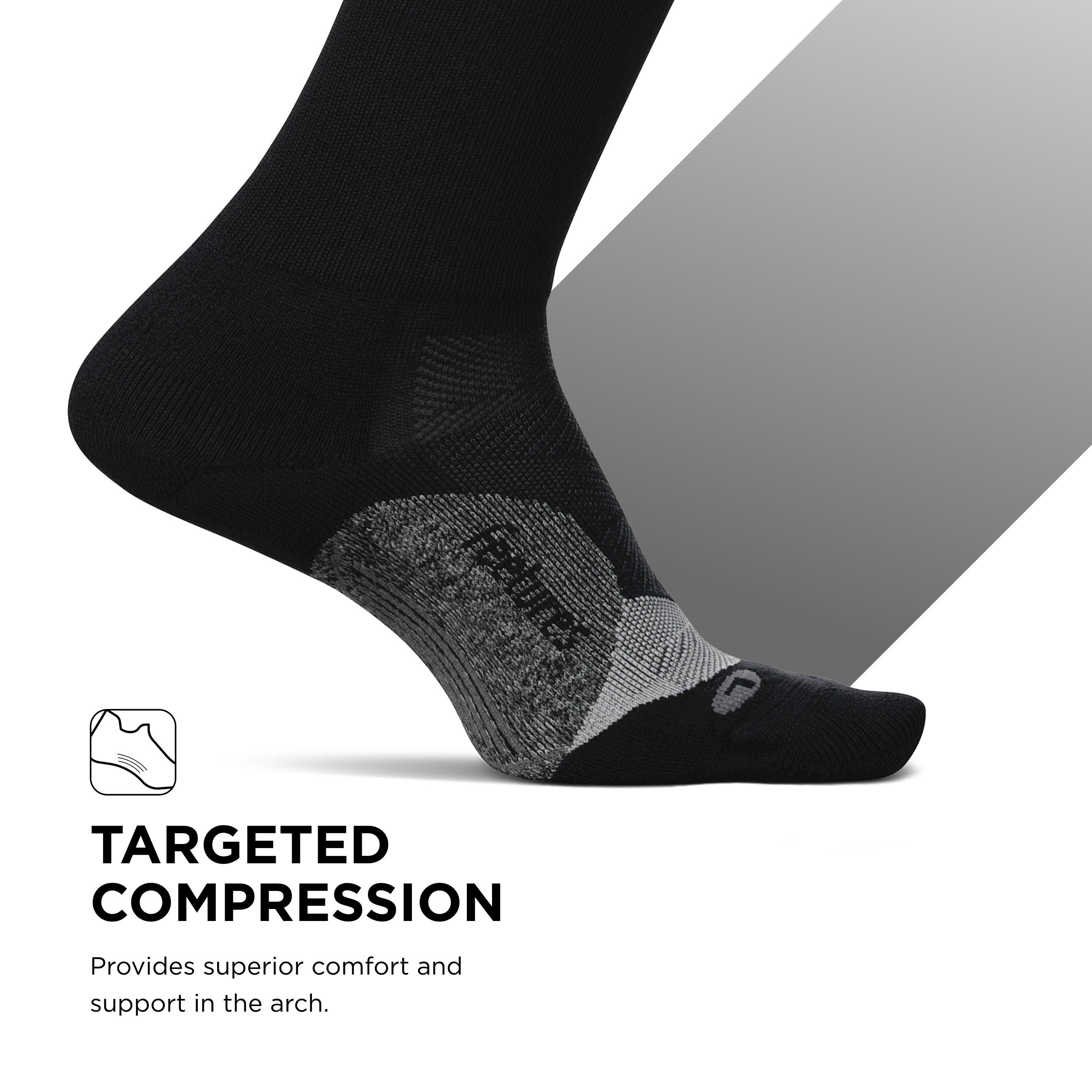 Feetures Elite Light Cushion Mini Crew Sock - Sport Sock - XL, Rythmic Black - Picture 15 of 36