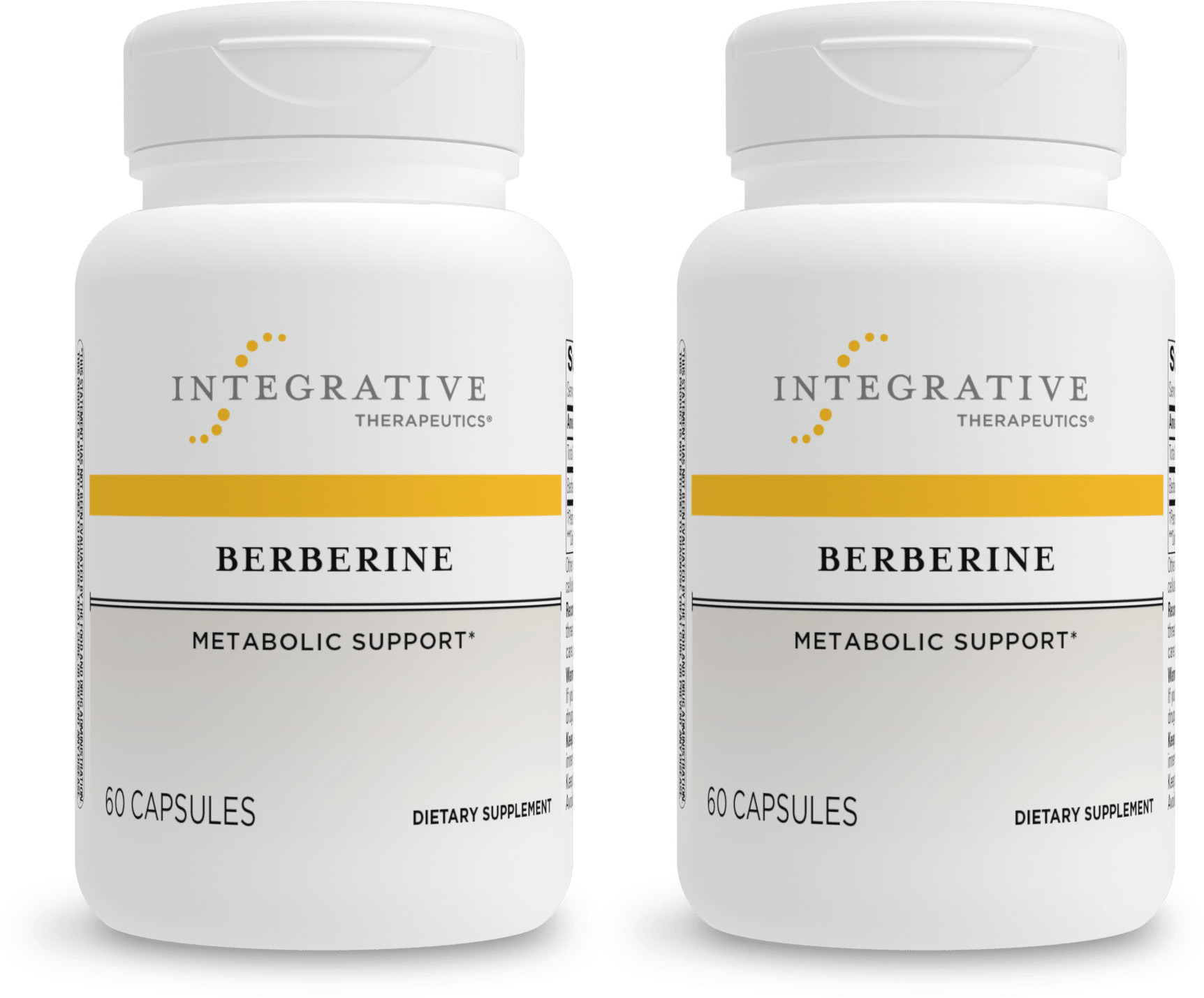 Integrative Therapeutics Berberine - Metabolic Support Supplement with Berberine HCl* - for Men and Women - Gluten Free and Vegan - 60 500 mg Capsules - 2 Pack