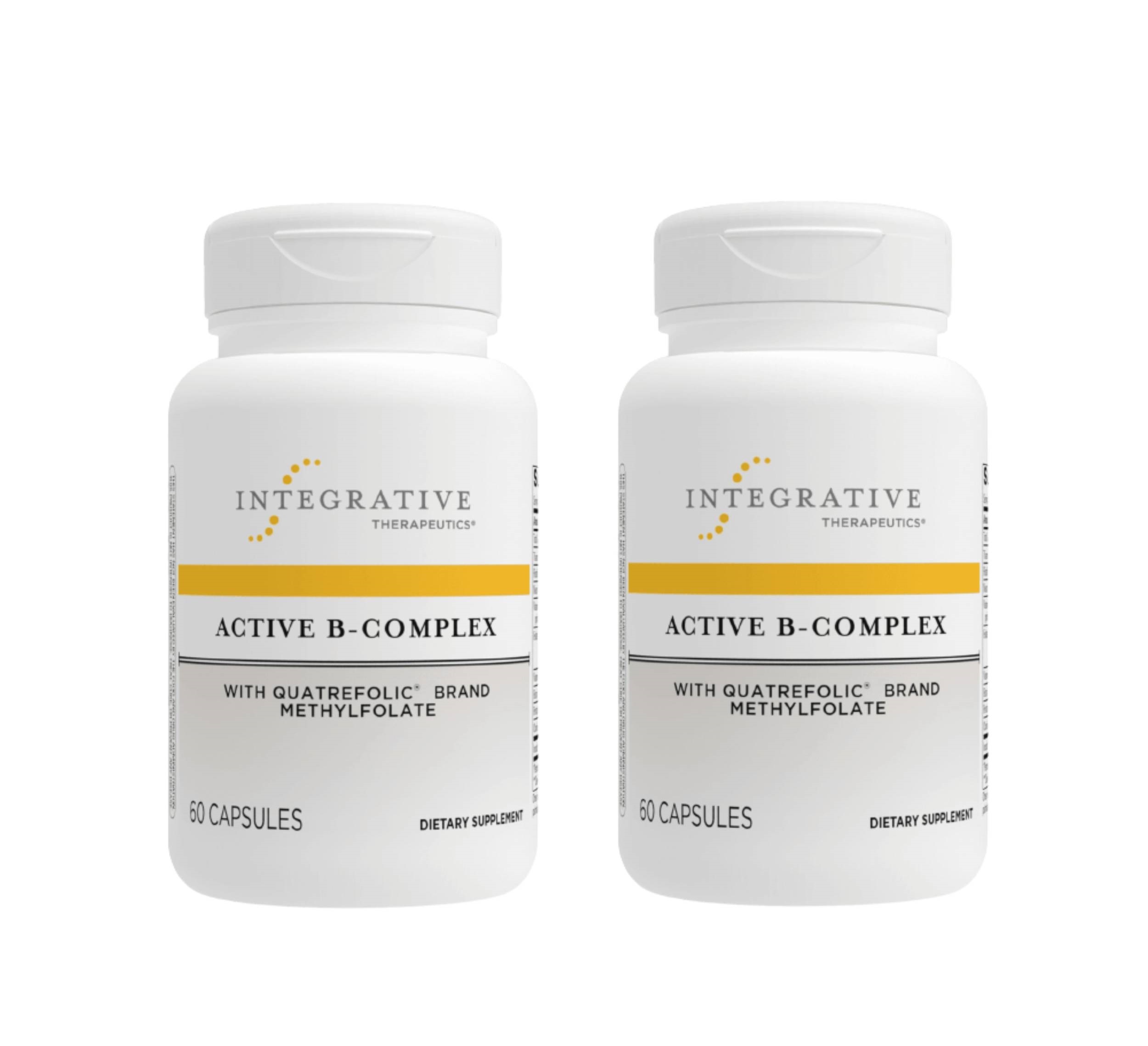 Integrative Therapeutics - Active B-Complex - Cellular Energy Production*- with 8 B-Vitamins, Vitamin B12, Folate, Choline - 60 Capsules, 2 Pack