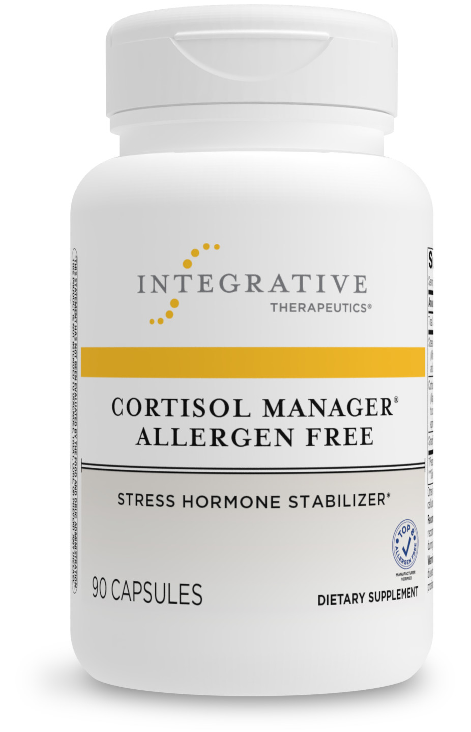 Cortisol Manager Allergen Free - Integrative Therapeutics - with Ashwagandha, L-Theanine - Reduces Stress to Support Sleep* - Supports Adrenal Health* - 90 Count
