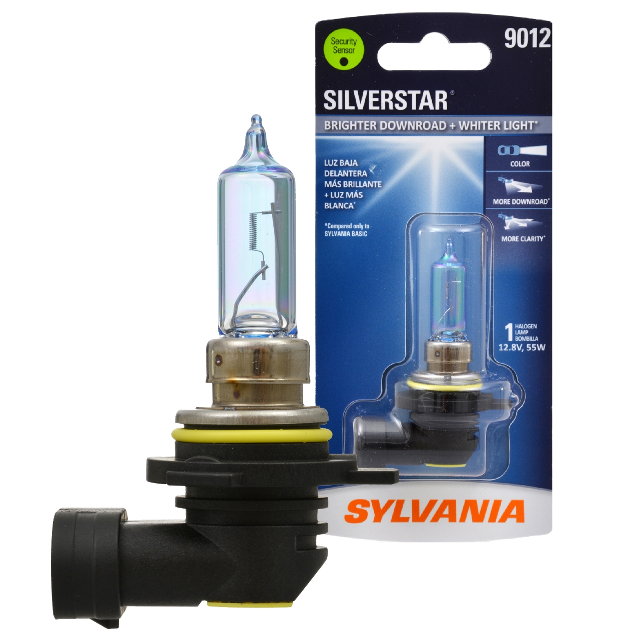 SYLVANIA 9012ST.BP Silver Star Halogen Headlight Bulb, 1 Pack