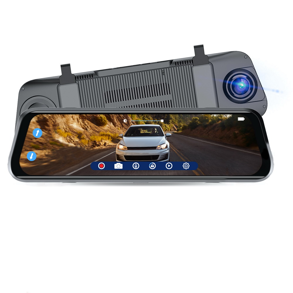 SYLVANIA - Roadsight Mirror Dash Camera and Backup Camera - 340 Degree View - HD 1080p, Elastic Mount, 32GB Memory Card, G-Sensor, 9.66