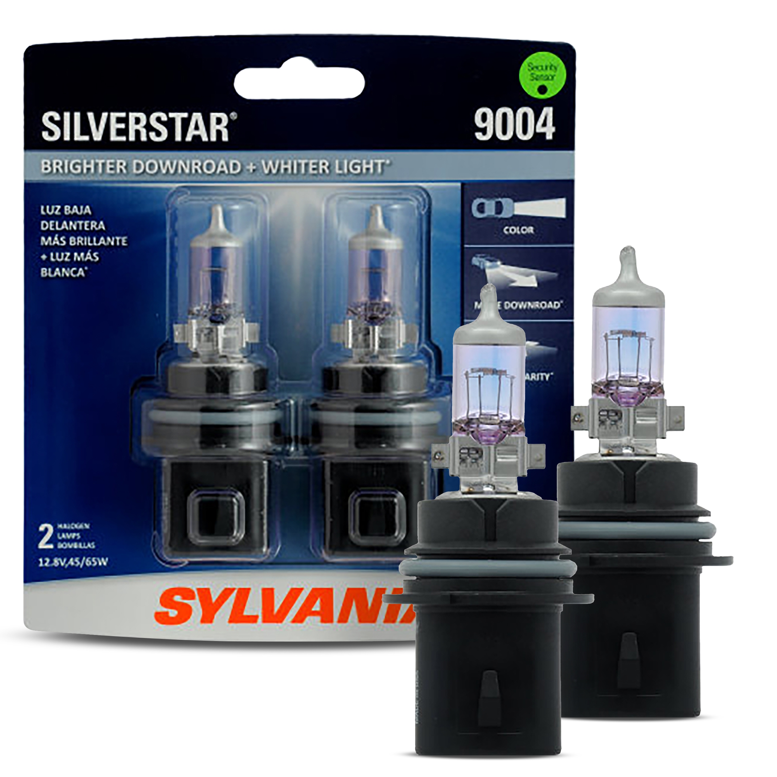 SYLVANIA 9004 SilverStar High Performance Halogen Headlight Bulb, (Contains 2 Bulbs), White (9004ST.BP2)