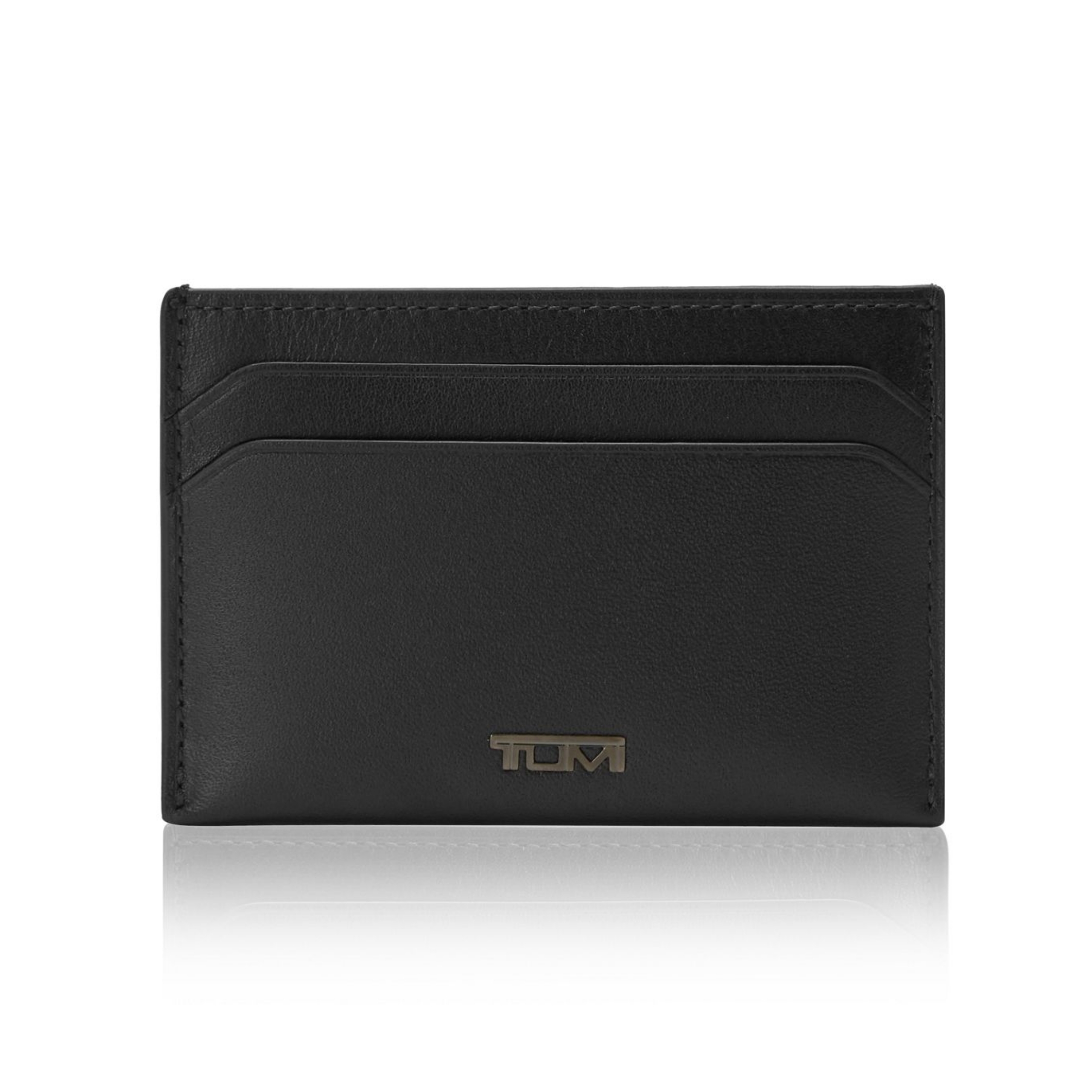 Tumi Card Case, Official, Authentic Nassau SLG Slim Card Case, Black Smooth, One Size