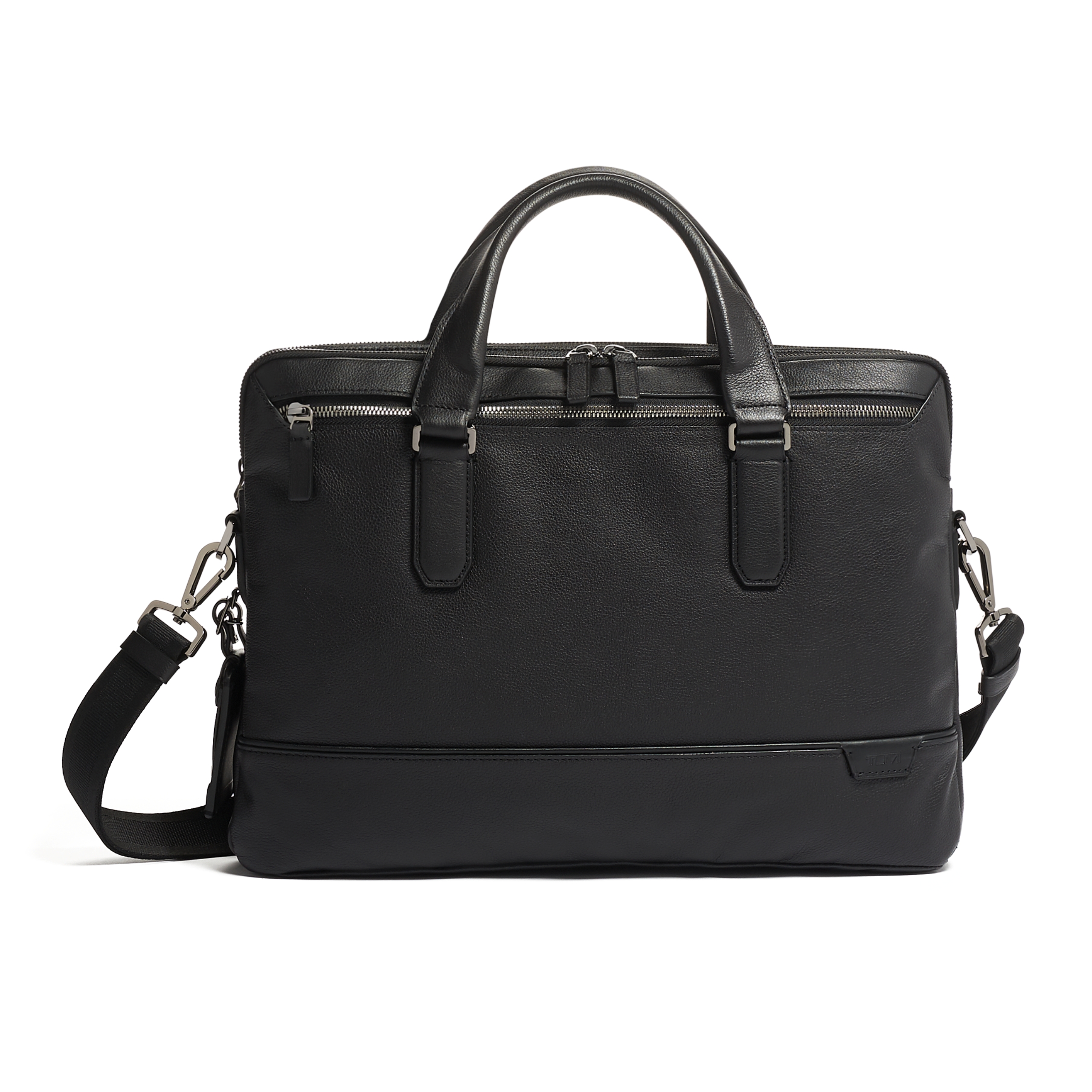 TUMI Harrison Sycamore Slim Brief - 14-Inch Laptop Briefcase - Professional Business Briefcase with Removable Shoulder Strap - Black Leather