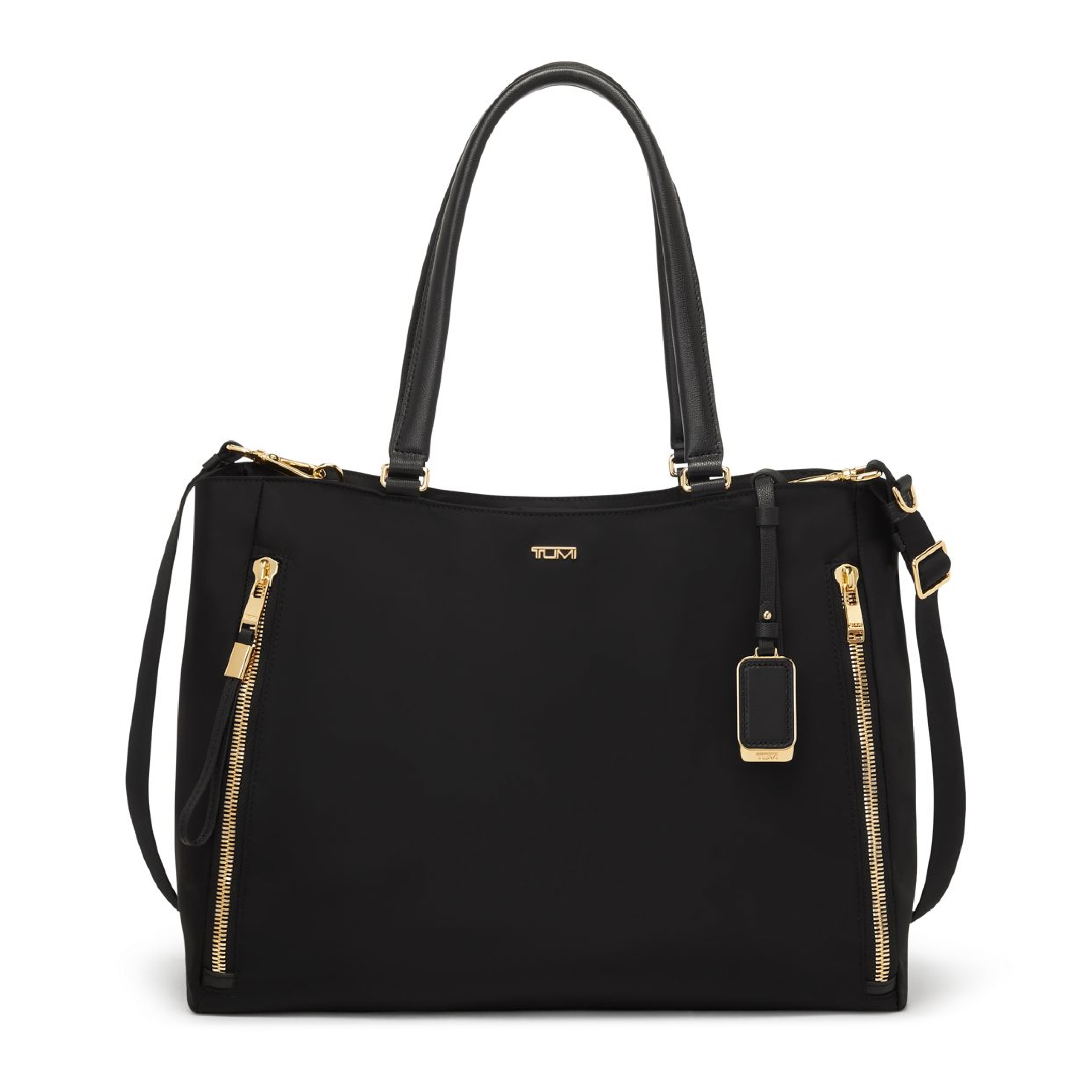 TUMI - Voyageur Valetta Tote - Women's Carryall Bag, Lightweight and Roomy, Functional Purse for Everyday, Business & Travel - Large, Black & Gold Hardware
