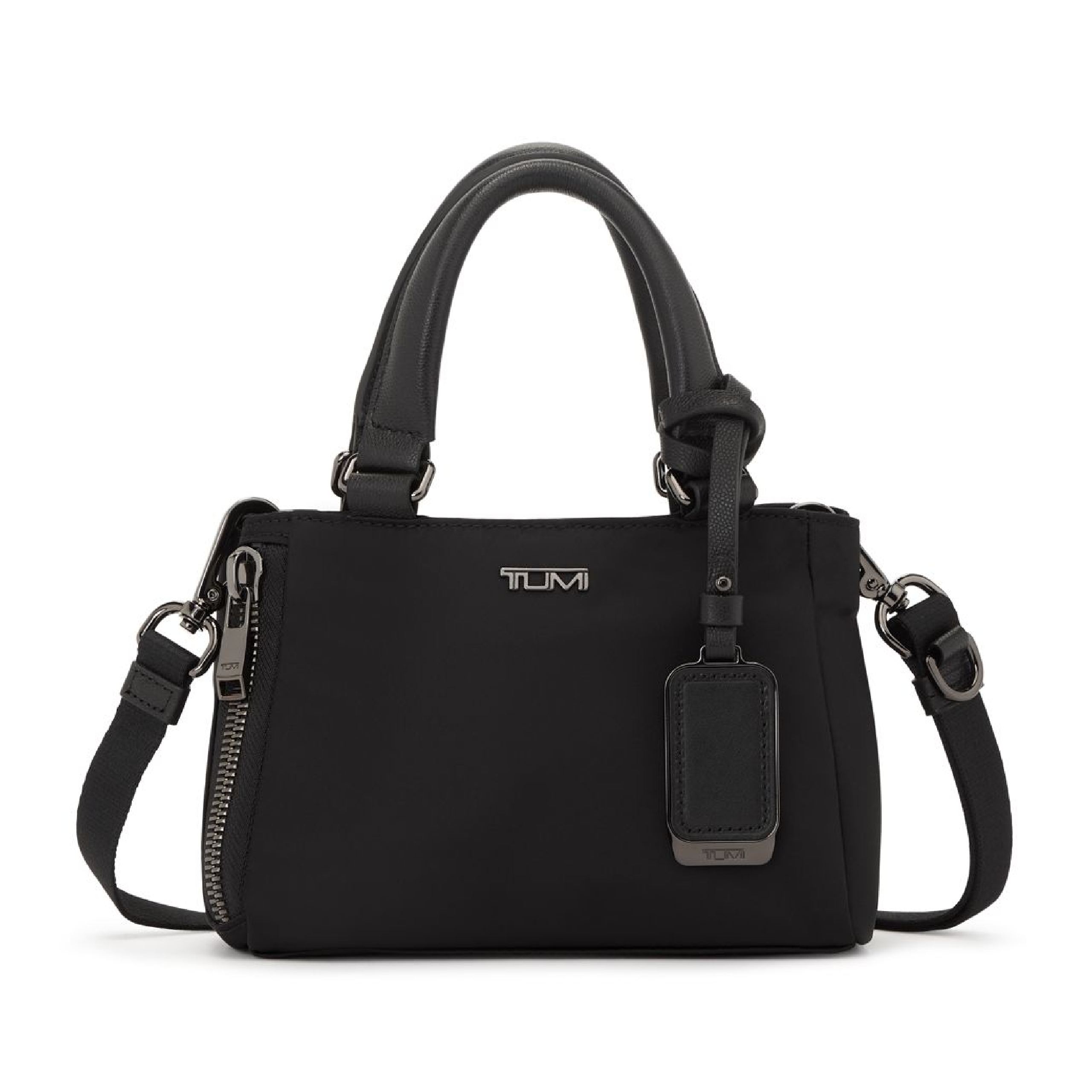 TUMI - Voyageur Valetta Micro Tote - Purse for Business & Travel - Stain & Water-Resistant - Removable Crossbody Strap - Black & Gunmetal