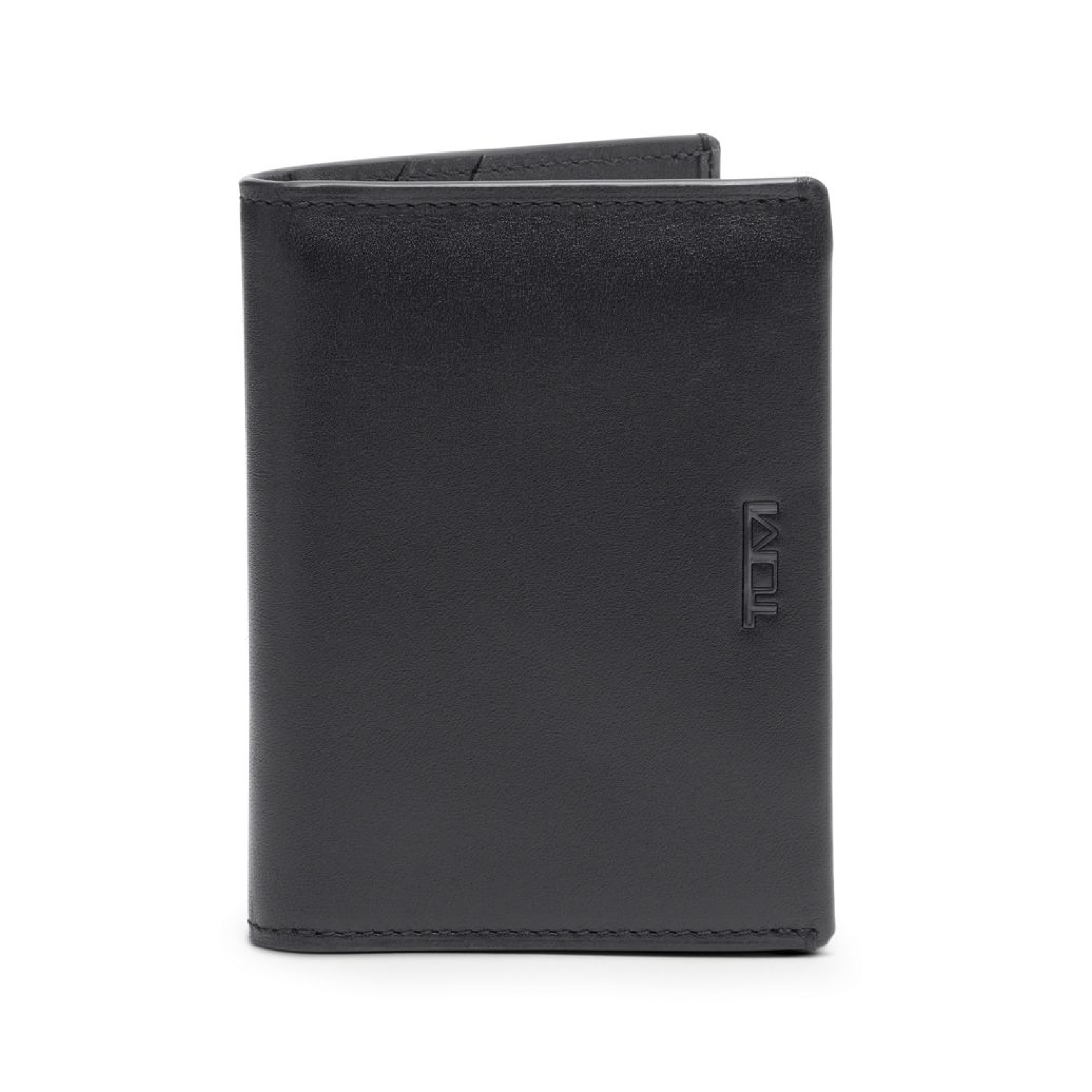 TUMI - Nassau L-Fold - Card Holder Wallet for Men & Women - With ID Window - Nappa Leather Material - Black Smooth